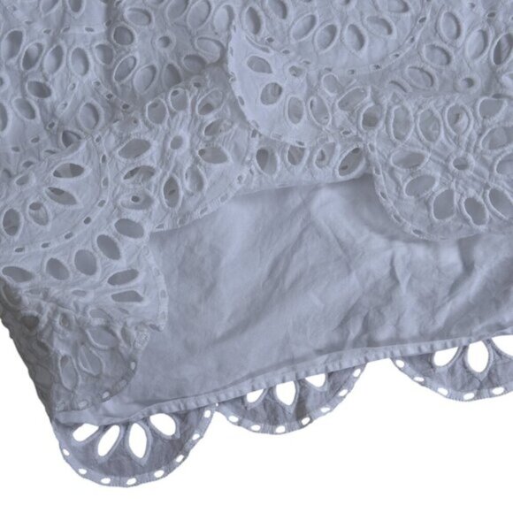 Ann Taylor Scallop Eyelet Shift Dress White Size 6 - Picture 13 of 14